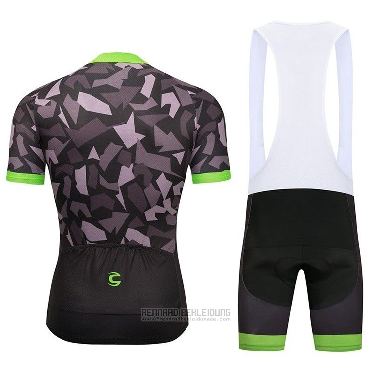 2018 Fahrradbekleidung Cannondale Grun und Shwarz Trikot Kurzarm und Tragerhose